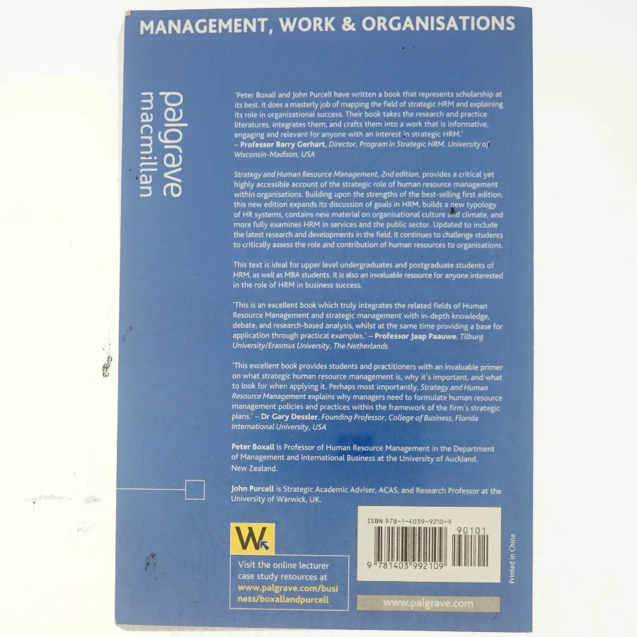Strategy and human resource management af Peter Boxall (Bog)