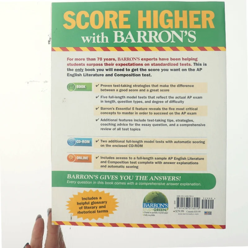 Barron's AP English Literature and Composition with CD-ROM af George Ehrenhaft (Bog)