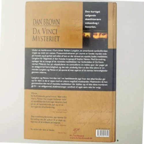 Da Vinci Mysteriet af Dan Brown (Bog)