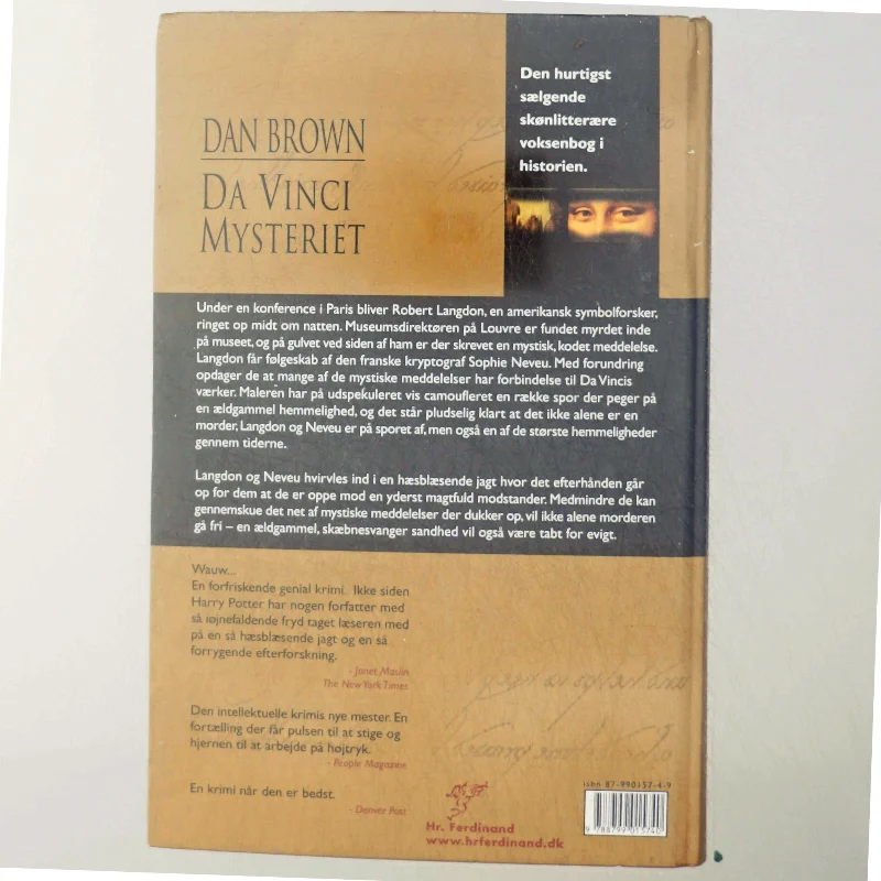Da Vinci Mysteriet af Dan Brown (Bog)