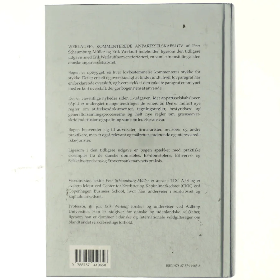 Werlauff's kommenterede anpartsselskabslov (Bog)