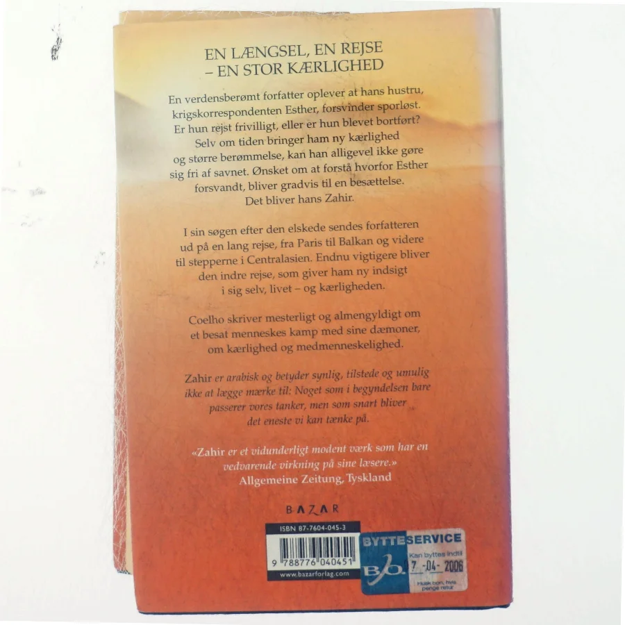 Zahir af Paulo Coelho (Bog)