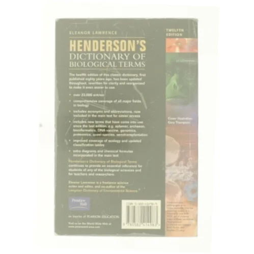 Henderson's Dictionary of Biological Terms af Eleanor, Henderson, I. F. Lawrence (Bog)
