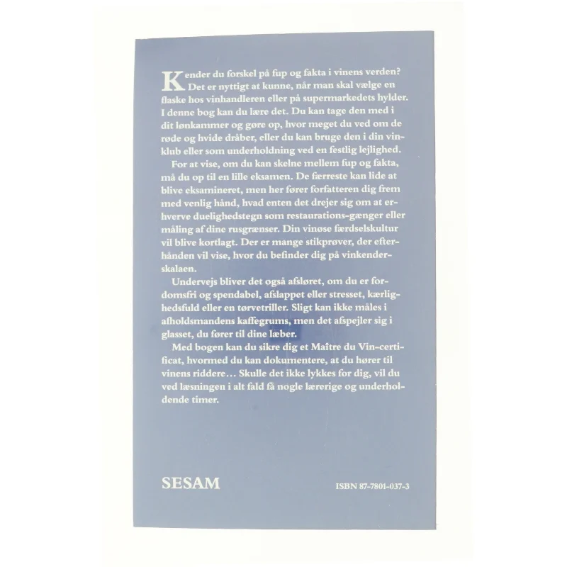 Mål din vin-viden af Erik Olaf-Hansen (bog)