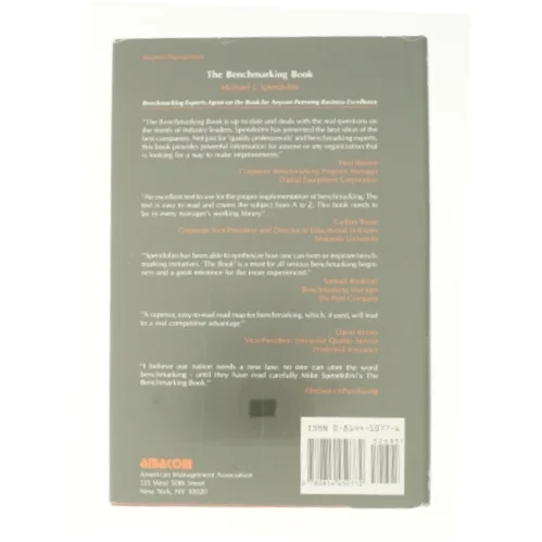 The Benchmarking Book by Michael J. Spendolini af Spendoloni, Michael J. (Bog)