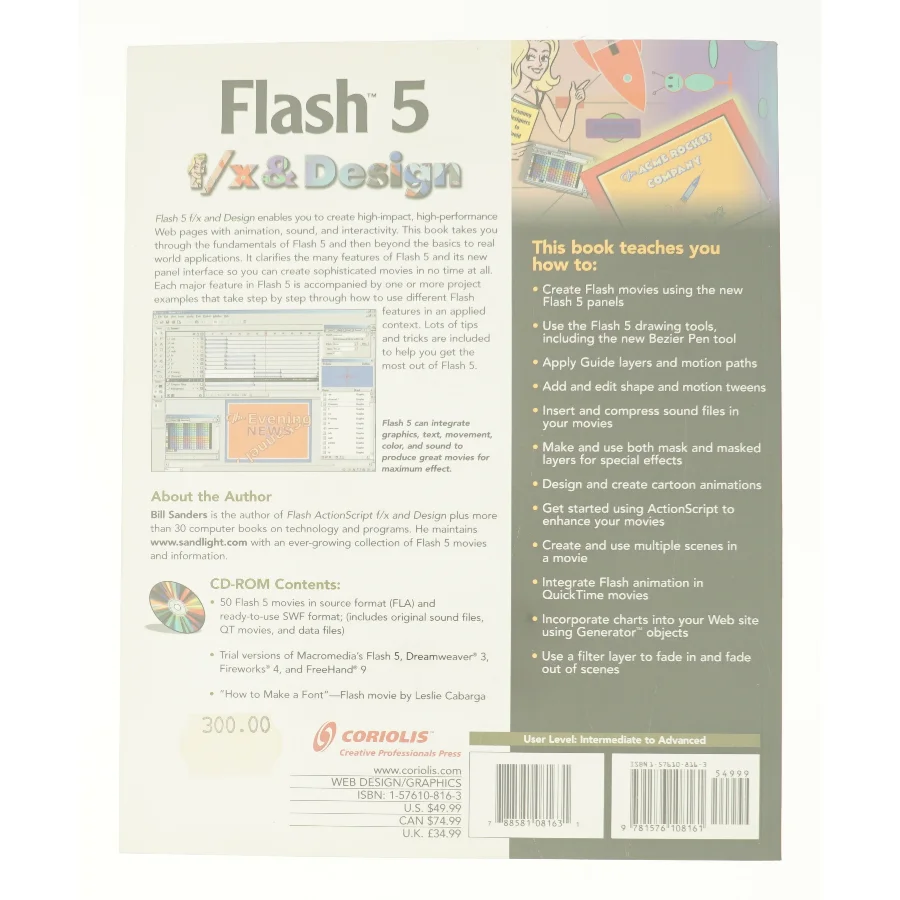Flash 5 F/x and Design af Bill Sanders (Bog)