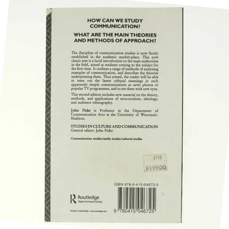 Introduction to communication studies af John Fiske (Bog)
