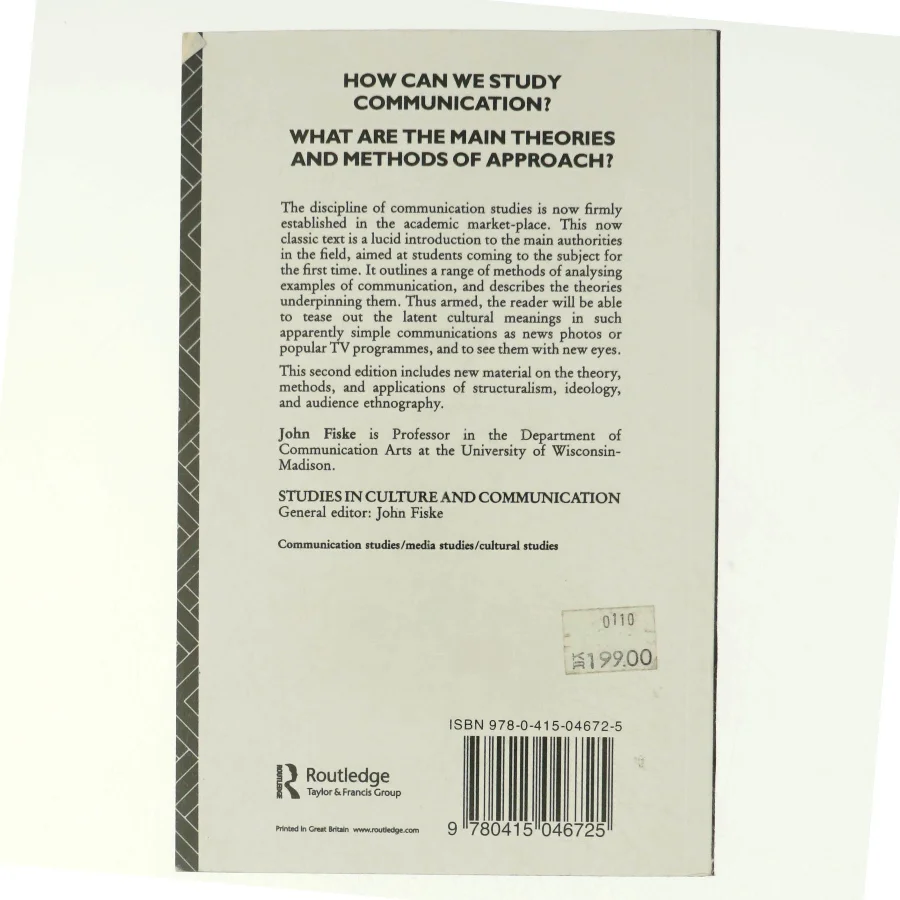 Introduction to communication studies af John Fiske (Bog)