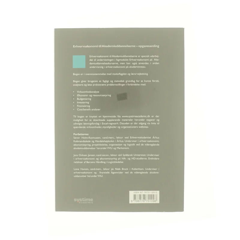 Erhvervsøkonomi til akademiuddannelserne. Opgavesamling (Bog)