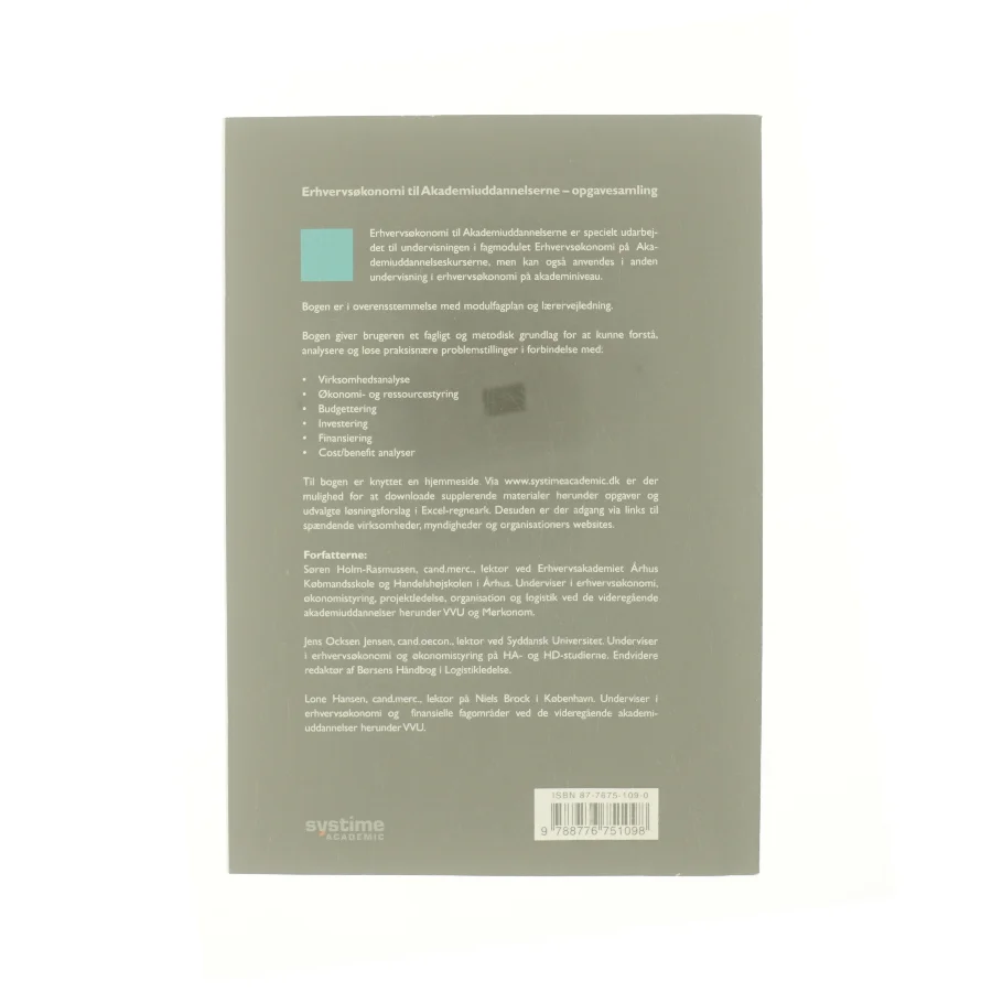 Erhvervsøkonomi til akademiuddannelserne. Opgavesamling (Bog)