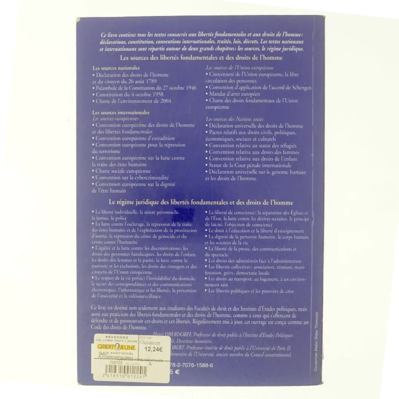 Libertés fondamentales et droits de l´homme