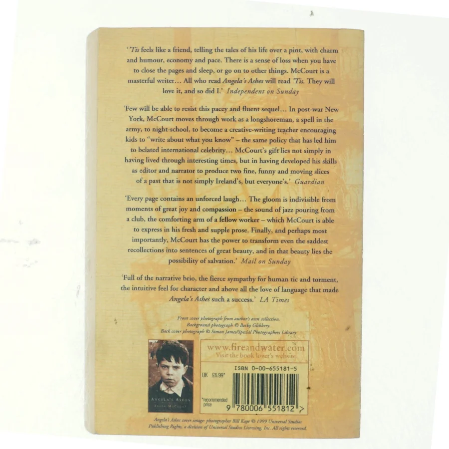 'Tis : a memoir af Frank McCourt (Bog)