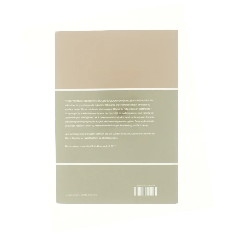 Strafferetlige og straffeprocesretlige opgaver og lektionsplaner mv. af Jørn Vestergaard (Bog)