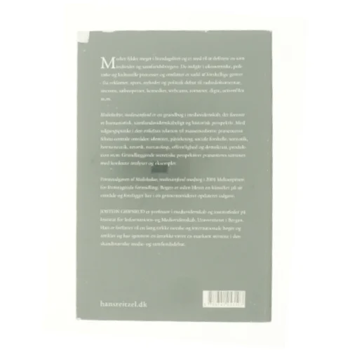 Mediekultur, mediesamfund af Jostein Gripsrud (Bog)