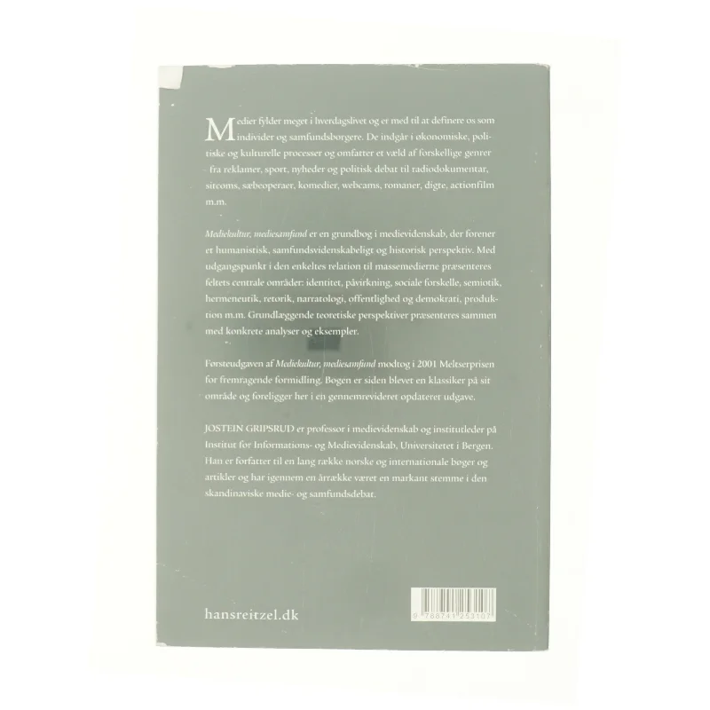 Mediekultur, mediesamfund af Jostein Gripsrud (Bog)
