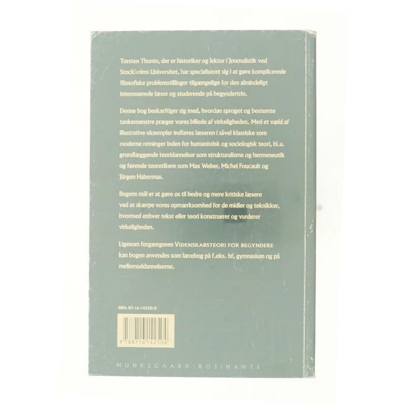 Tanke, sprog og virkelighed af Torsten Thurén (Bog)