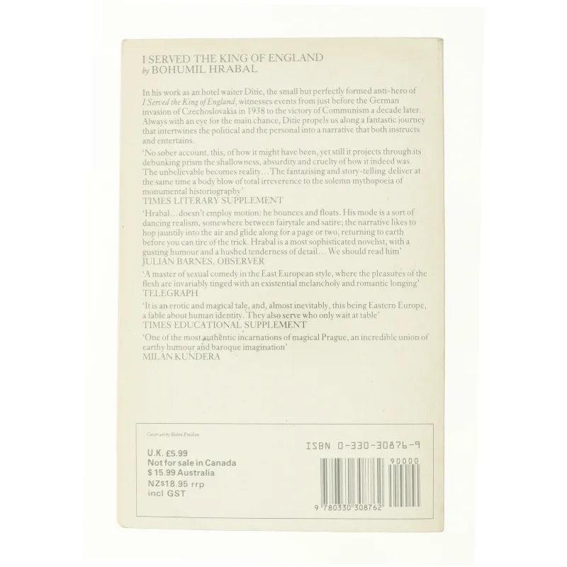 I Served the King of England by Bohumil Hrabal af Hrabal, Bohumil (Bog)