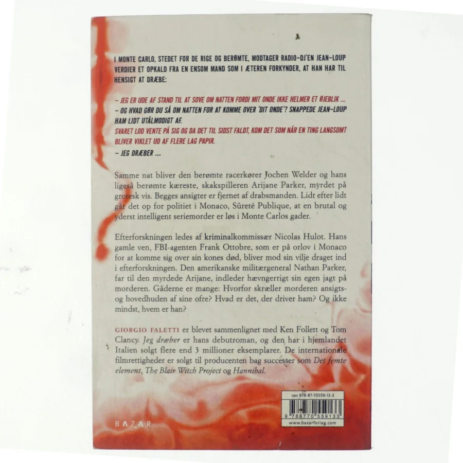 Jeg dræber af Giorgio Faletti (Bog)