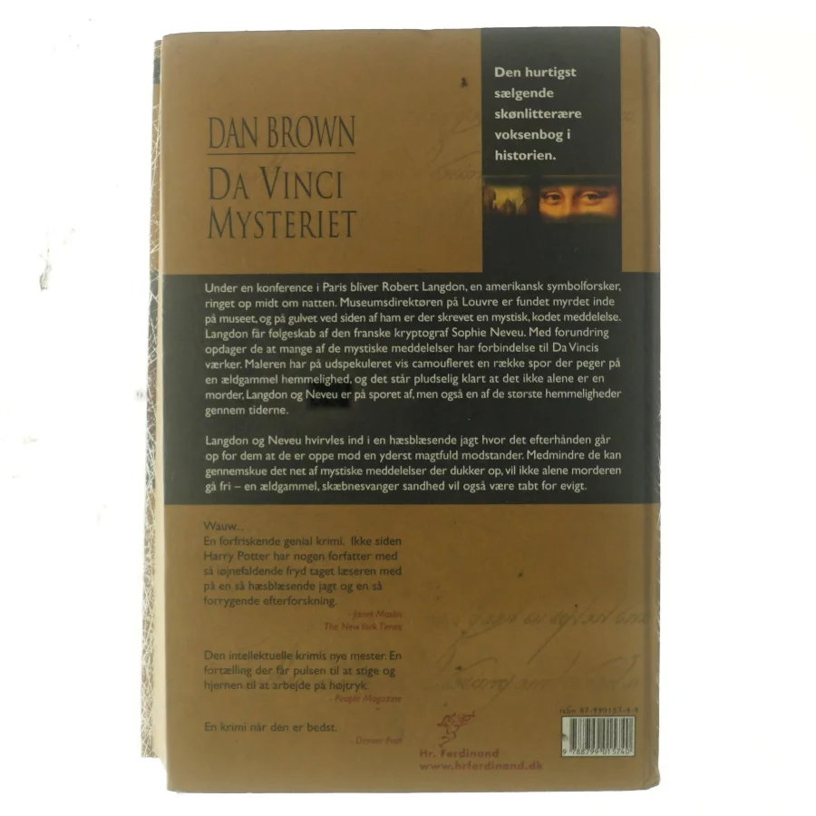 Da Vinci Mysteriet af Dan Brown (Bog)