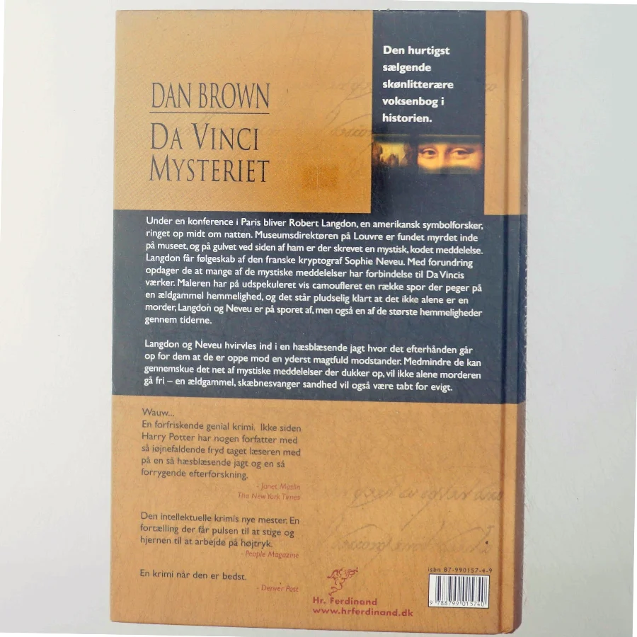 Da Vinci Mysteriet af Dan Brown (Bog)