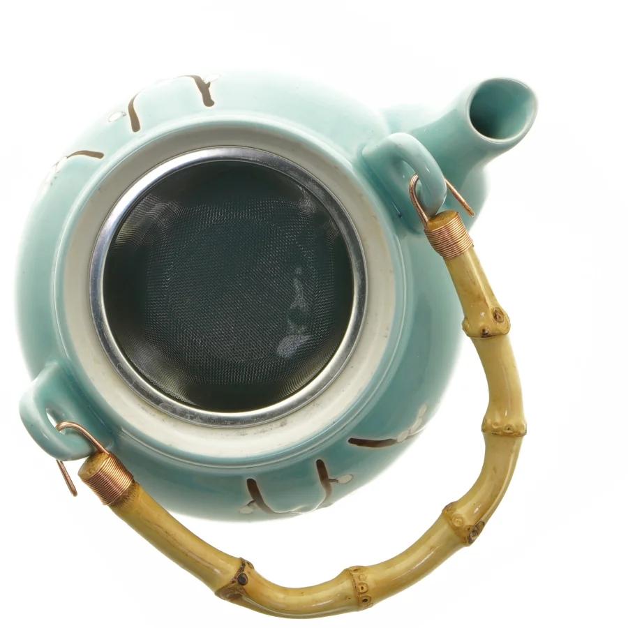 Keramik tekande med blomstermotiv fra Tiger (str. Ø 15 cm)