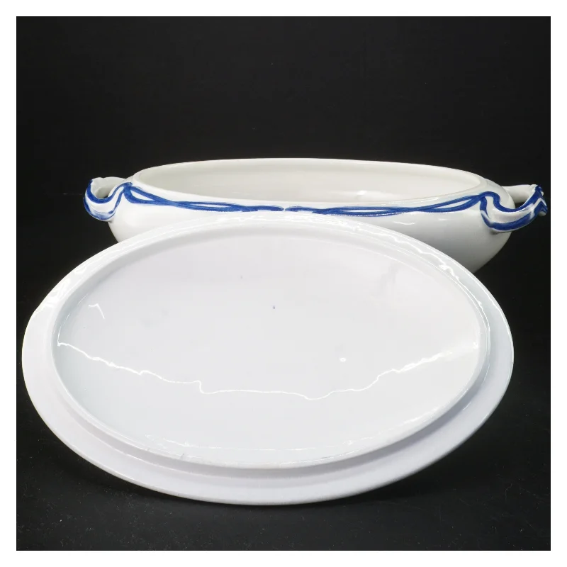 Blå Olga skål med låg fra Villeroy & Boch(str. 28x18x8 cm)