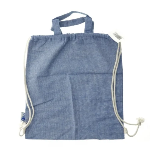 IRMA Blå stofpose/gymnastikpose/rygsæk fra Irma (str. 41x38 cm)