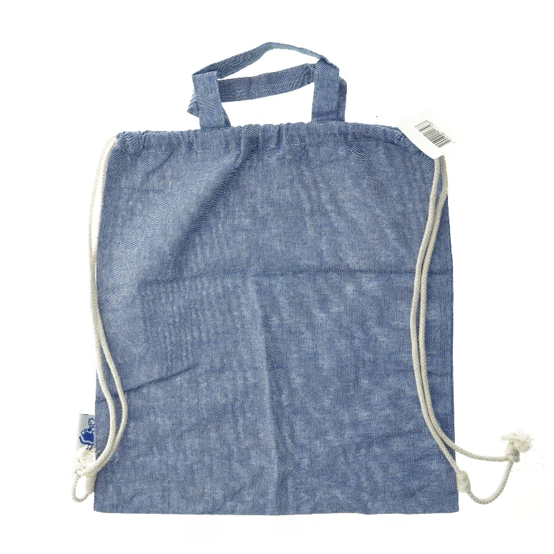 IRMA Blå stofpose/gymnastikpose/rygsæk fra Irma (str. 41x38 cm)