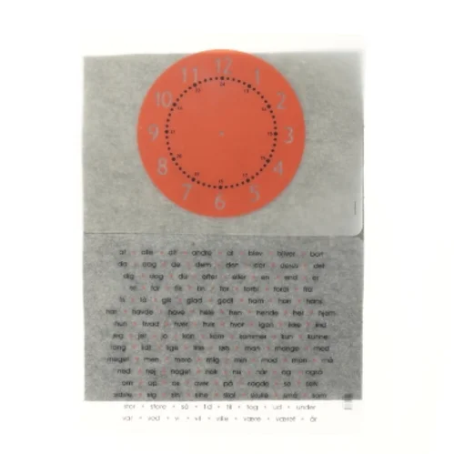 Dækkerservietter til børn fra Lær Let med urskive og 100 første ord