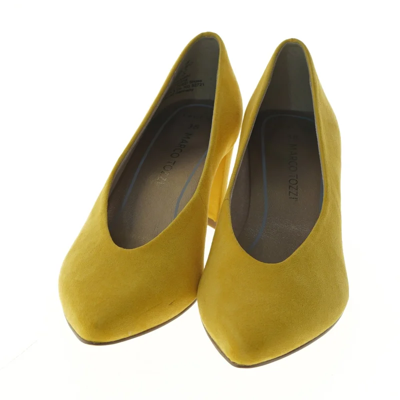 Gule høje hæle i størrelse 38 fra Marco Tozzi (str. 38 )