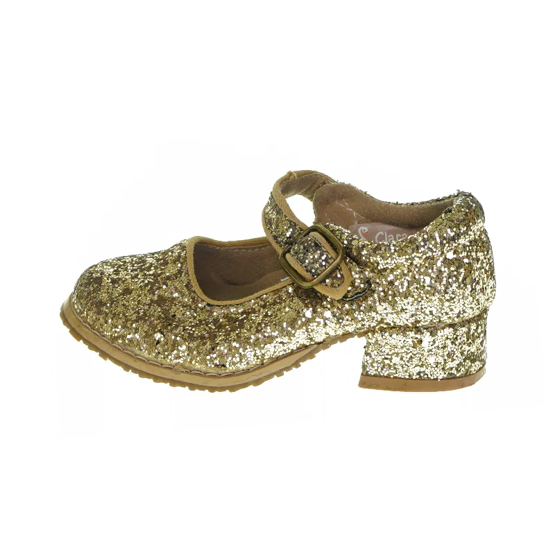 Børnesko med guld pallietter