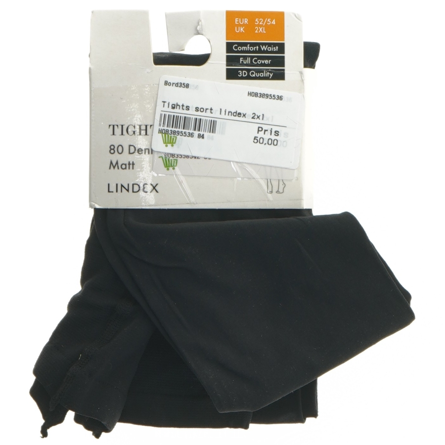 Ubrugt Sort strømpebukser Lindex 2XL fra Lindex (str. 2 xl)