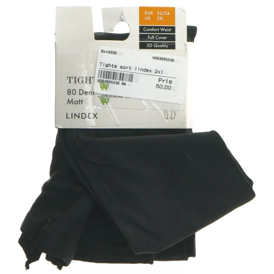 Ubrugt Sort strømpebukser Lindex 2XL fra Lindex (str. 2 xl)