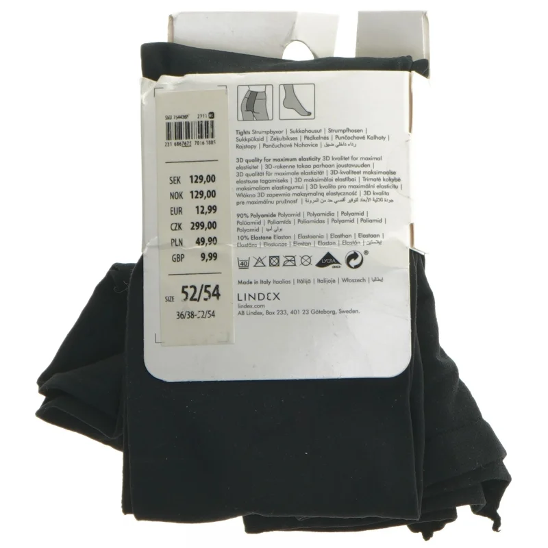 Ubrugt Sort strømpebukser Lindex 2XL fra Lindex (str. 2 xl)