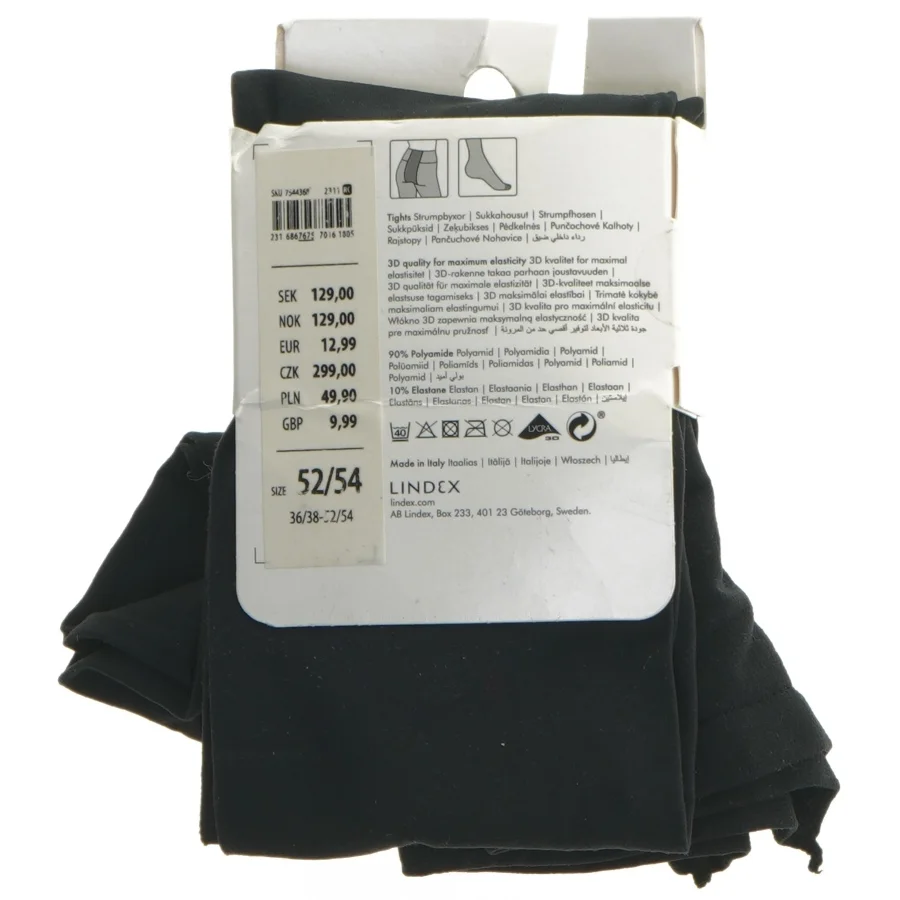 Ubrugt Sort strømpebukser Lindex 2XL fra Lindex (str. 2 xl)