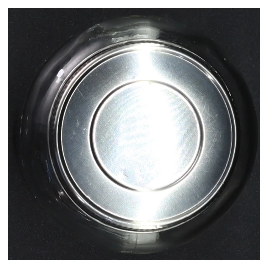 Glasbeholder med metal låg fra Søstrene Grene (str. Ø 7,5 x 8,5 cm)