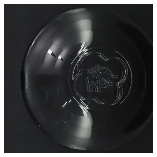 Glas skål med dekoration fra Orrefors (str. Ø 14 cm)