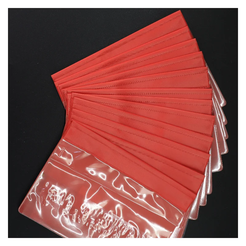 Røde plastikmapper fra Esselte (str. A 5 parentes, 22 x 16 cm )