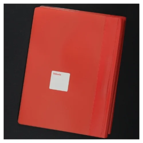 Røde plastikmapper fra Esselte (str. A 5 parentes, 22 x 16 cm )