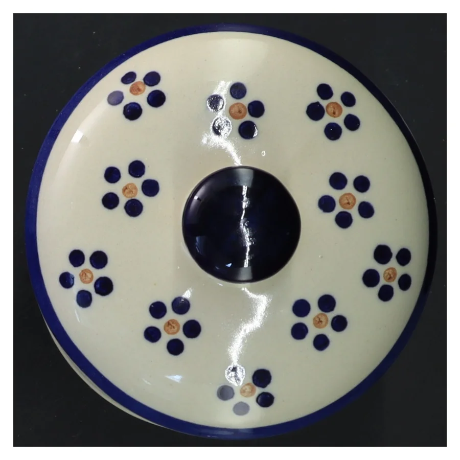 Keramik krukke med låg (str. 16x10 cm)