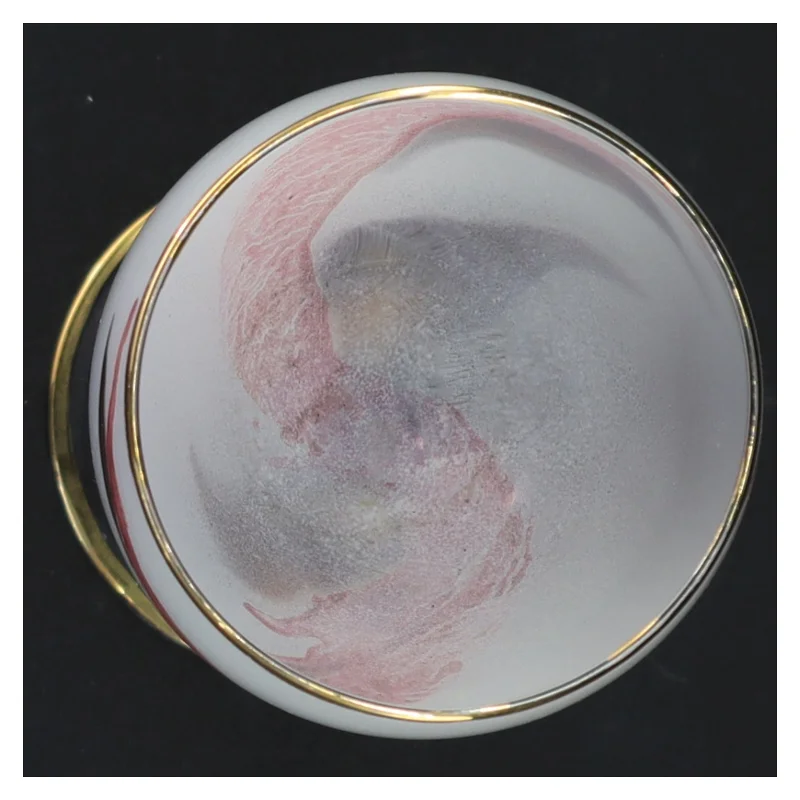 Dekorativt vinglas med guldkant og marmorering (str. Ø 8 x 20,5 cm)