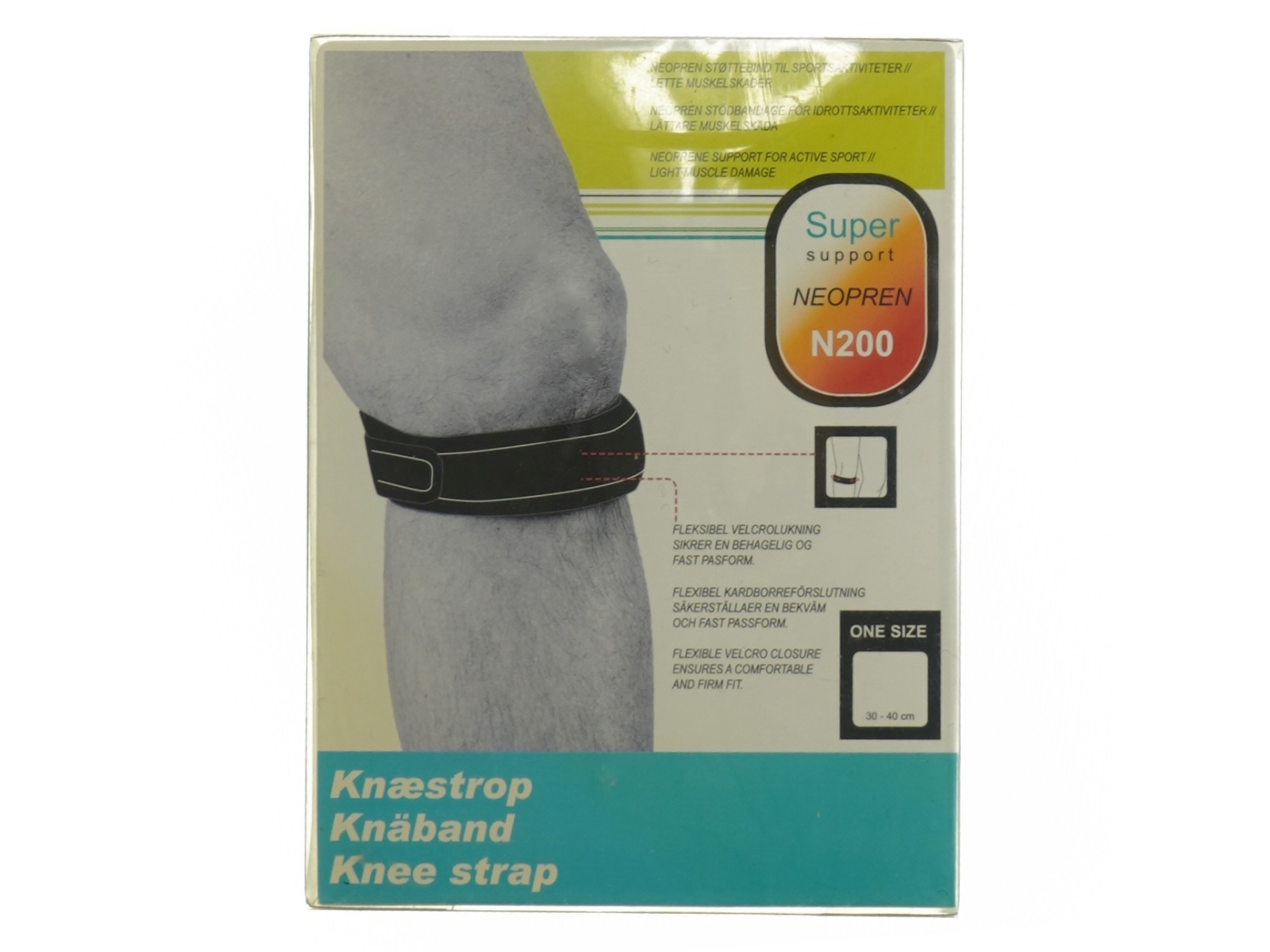 Knæstrop i neopren (str. One Size, 30-40 cm knæomkreds)