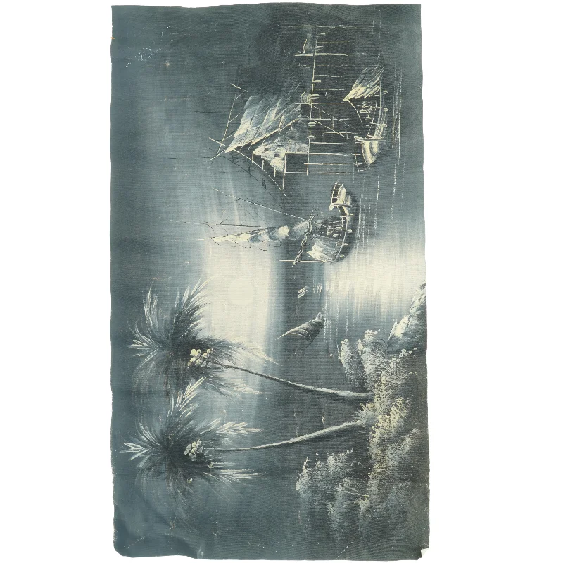 Havmotiv maleri på stof (str. 45 x 80 cm)