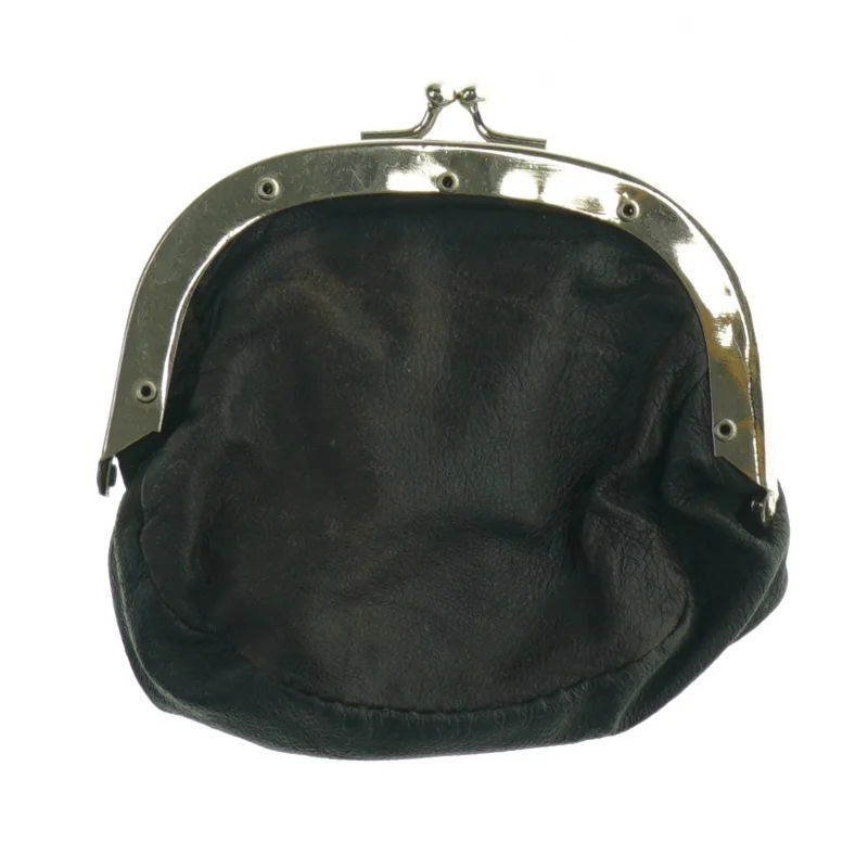 Sort læderpung (str. 11 x 11 cm)