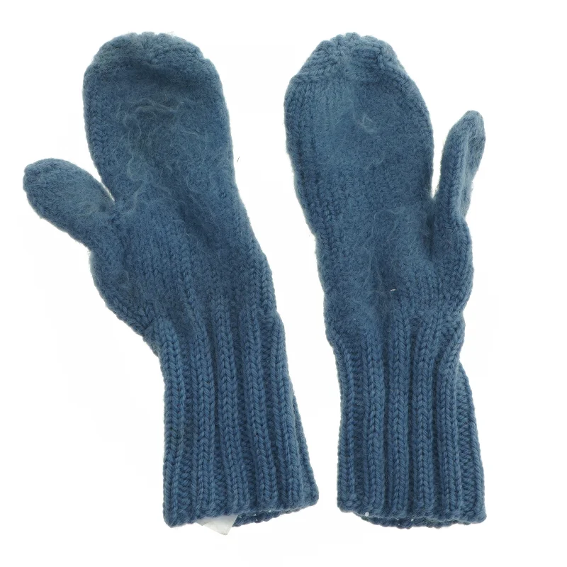 Blå strikkede vanter (str. 27 cm)