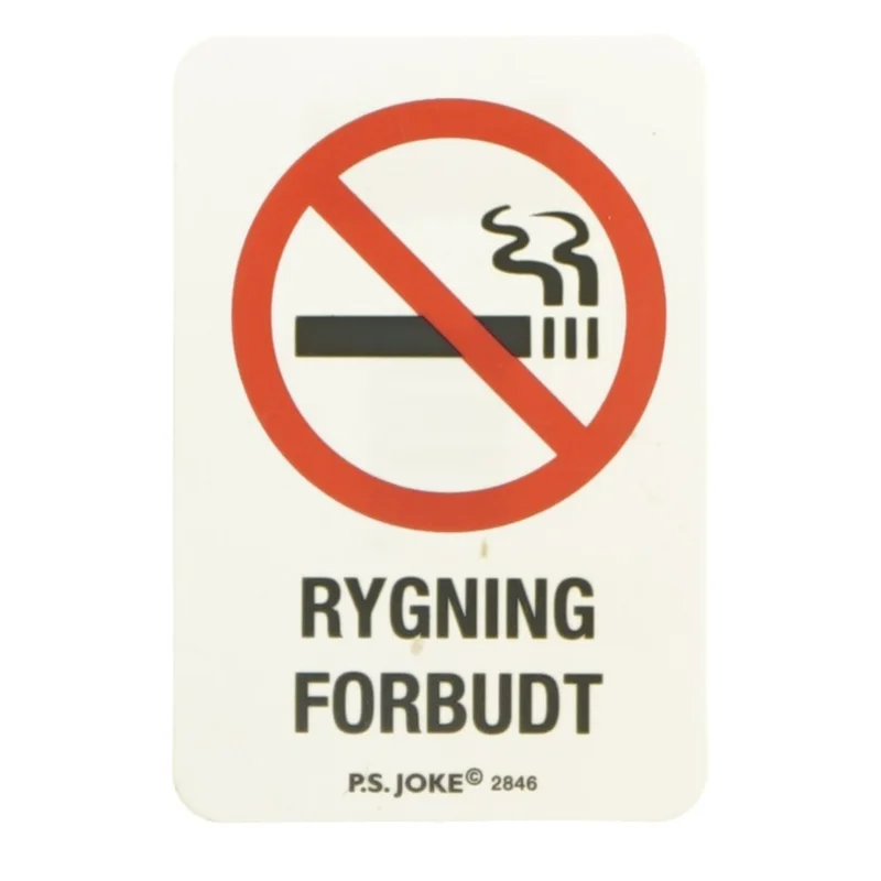 Rygeforbudt skilt (str. 10x7 cm)