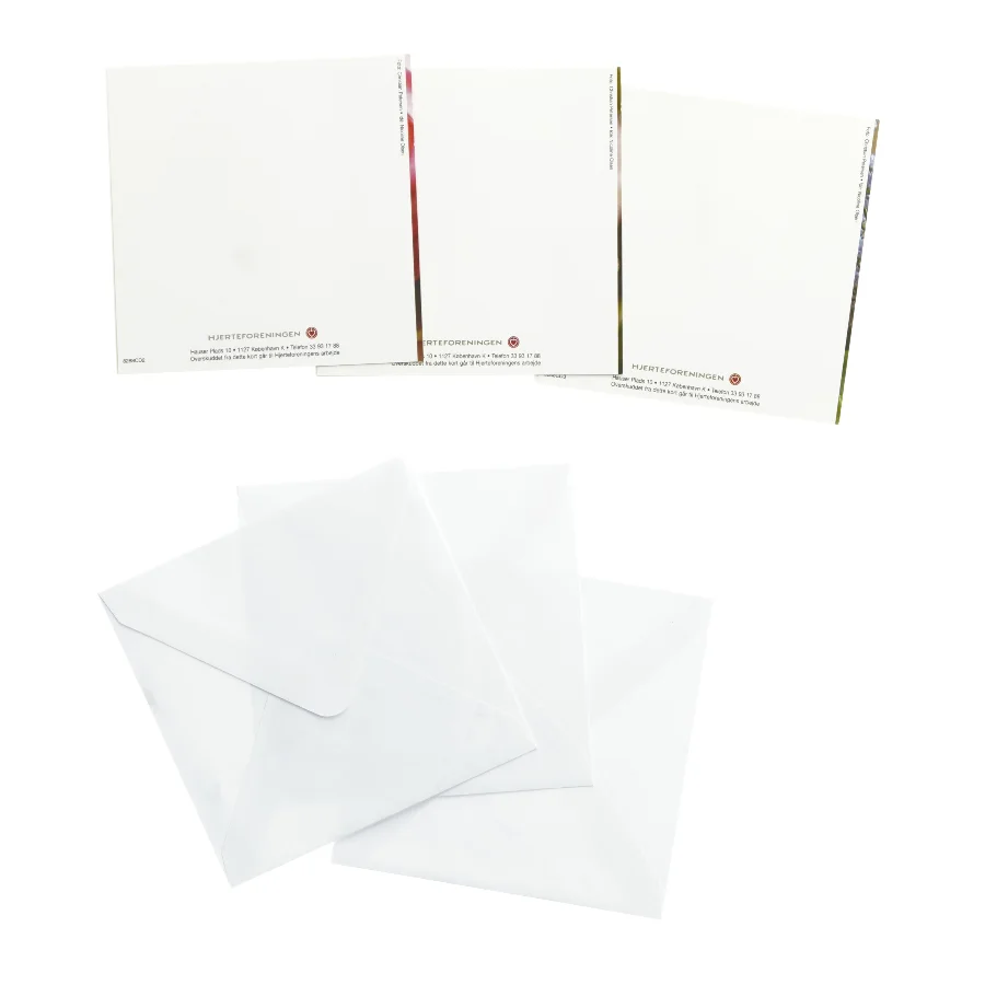 Blomsterkort sæt fra Hjerteforeningen (str. 3 stk 12,5x12,5 cm)