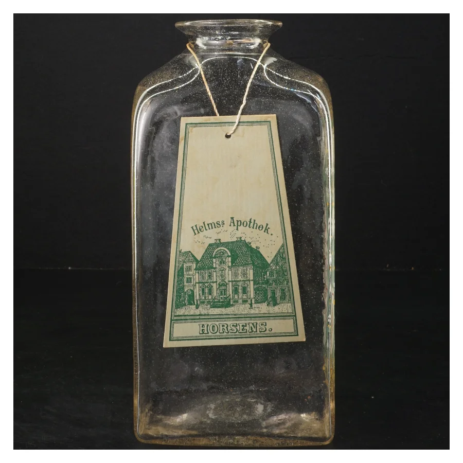 Vintage Apotekerflaske fra Helms Apothek (str. 22x9x10 cm)