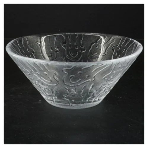 Iitalla glasskål med ansigtsdesign (str. 20x7 cm)