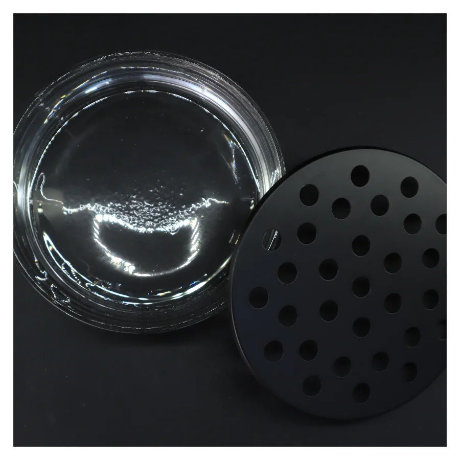 Glasvase med låg med huller i (str. Ø 20 cm)